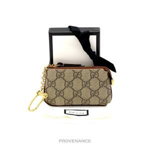 🔴 Gucci Key Pouch Cles - GG Supreme Brown